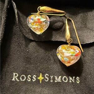 Ross-Simons Gold and Colorful Heart Earrings in 18k gold over Sterling silver